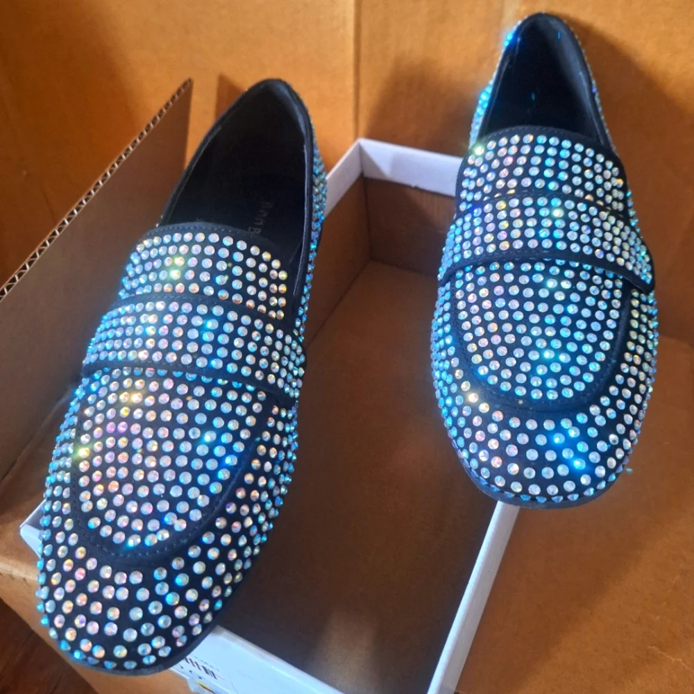 NWT Bamboo rhinestone loafers size 8.5 - Picture 1 of 7